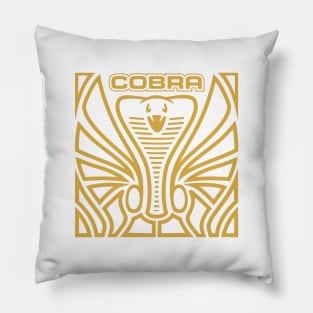 Cobra Hood Art (Gold on White) Pillow