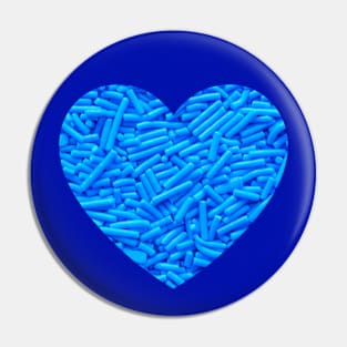 Blue Sprinkles Candy Photo Heart Pin