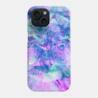 Pink & Blue Pastel Splash Shapes Abstract Artwork Phone Case