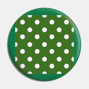 Vintage white dots on green Pin