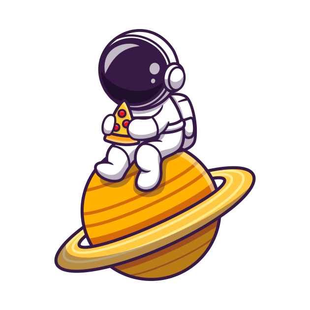 Cute Astronaut Eating Pizza On The Planet by Catalyst Labs