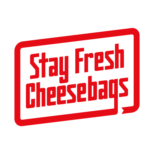 Stay Fresh Cheese Bags - Retro (Red on White) by jepegdesign