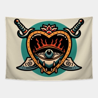 heart and swords Tapestry