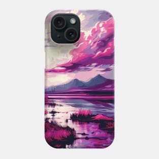 Pink Lake with Clouds Phone Case