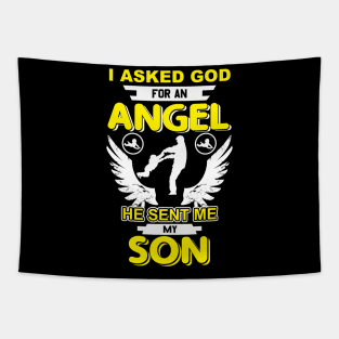 Father and son gift slogan present birthday Tapestry