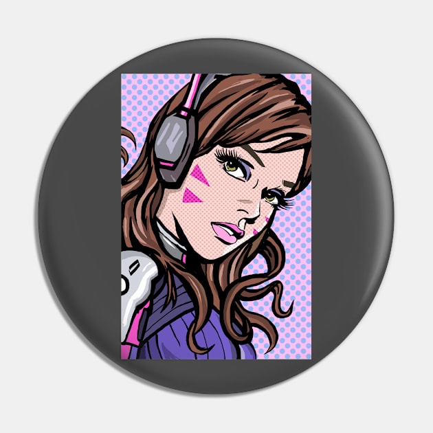 D.Va Lichtenstein Pin by FanboyMuseum