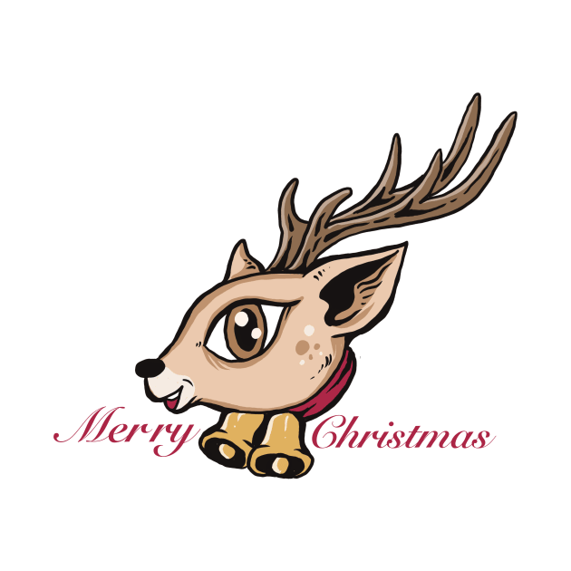 cute christmas reindeer by Paundra