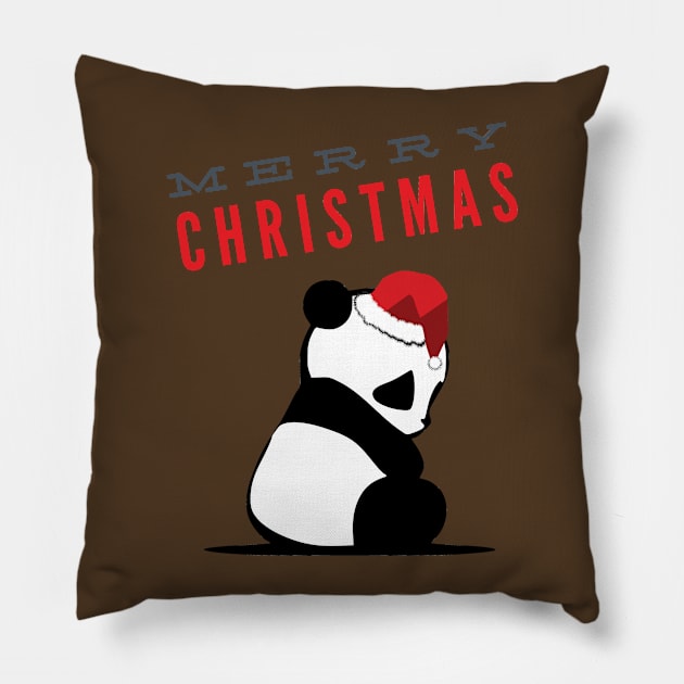 Merry Christmas Panda Pillow by otakuscene