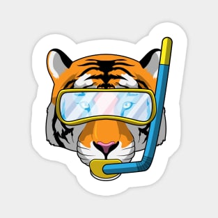 Tiger as Diver with Snorkel Magnet