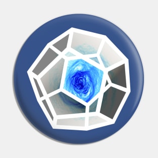 Galaxy space geometry concept: blue Platonic solid Pin