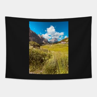 Landscape photo of mountains in the italian Alps Tapestry