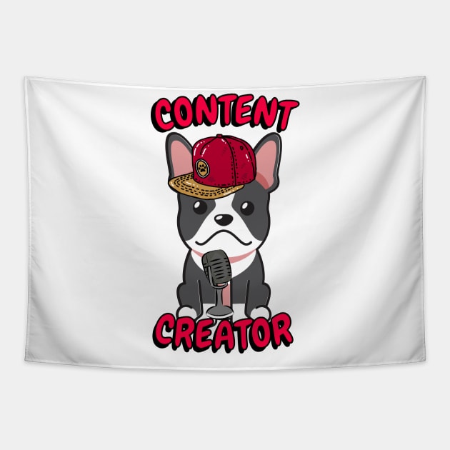 Cute french bulldog is a content creator Tapestry by Pet Station