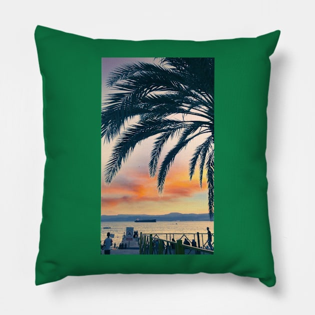 Palm trees 51 Pillow by daghlashassan