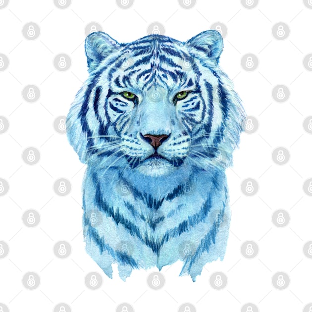 Blue Tiger portrait by schukina art