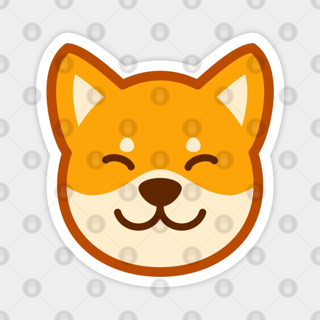 Gold Shiba: Eyes closed smile Magnet by Red Wolf