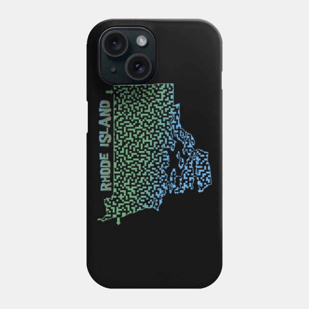 Rhode Island State Outline Maze & Labyrinth Phone Case by gorff