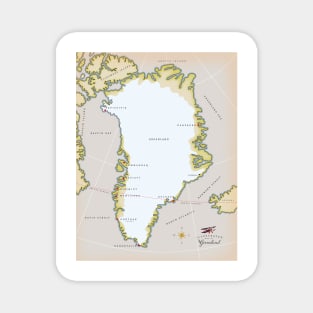 Illustrated Map of Greenland Magnet