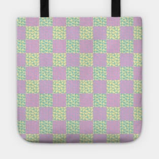 Checkered Love - Pastel Pink, Yellow, Purple and Green Tote