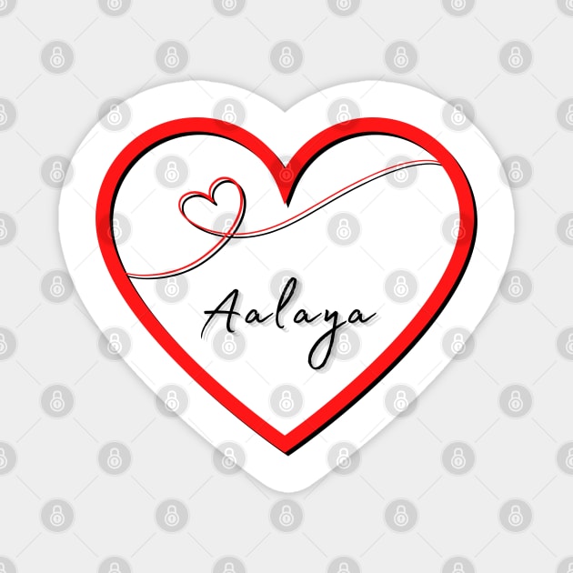 AALAYA Name Shirt in Heart Magnet by EmoteYourself