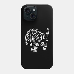 White Line Drawing Space General Astronaut Sci Fi Dog Phone Case