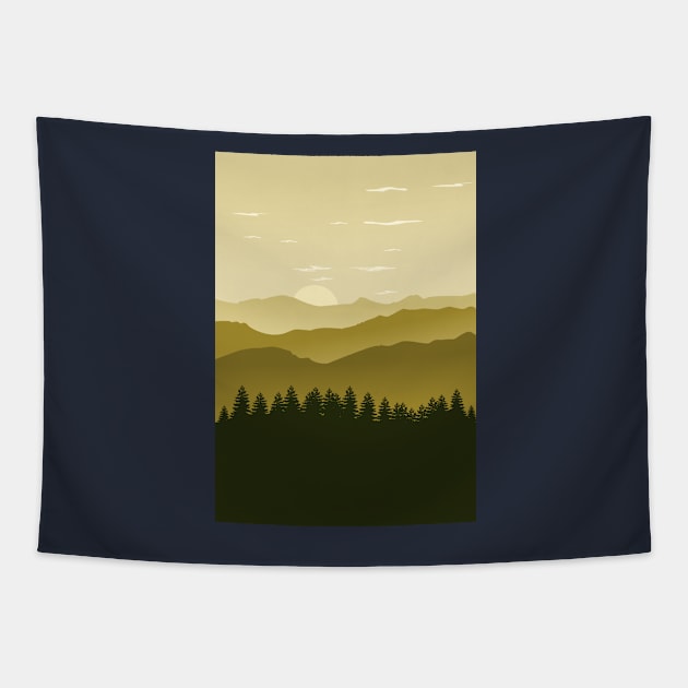 Natur forest minimalist artwork Tapestry by Zakaria Azis