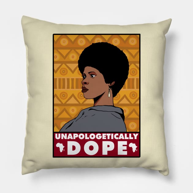 unapologetically dope Afro retro hair vintage african Pillow by A Comic Wizard