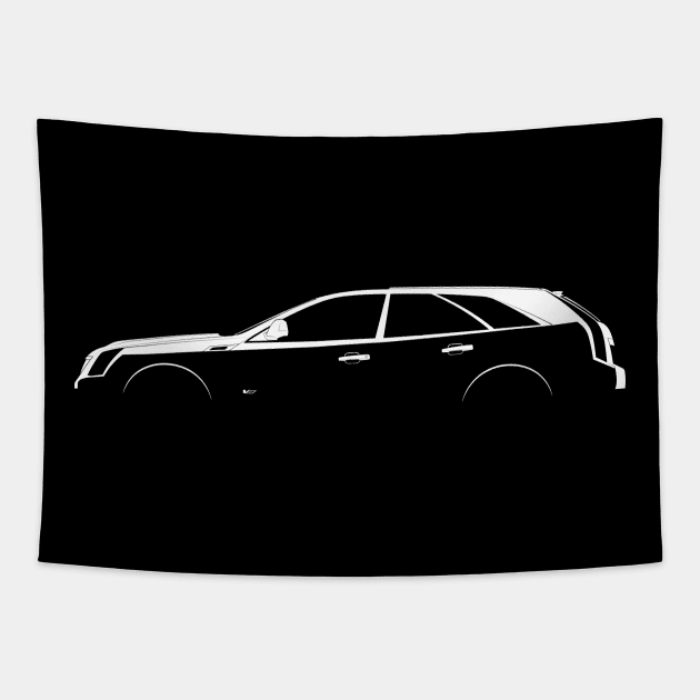 Cadillac CTS-V Sport Wagon (2011) Silhouette Tapestry by Car-Silhouettes