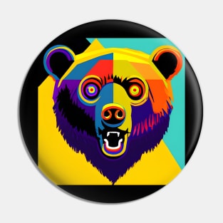 Pop Art Bear Face Pin