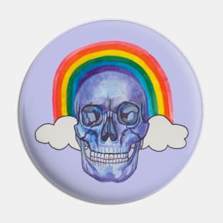 Halloween skull with rainbow Pin