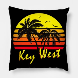 Key West Retro Sunset Pillow