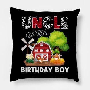 Uncle Of Birthday For Girl Cow Farm Birthday Cow Pillow