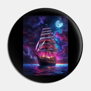 Pirate Ship of the Dark Blue Sea Pin