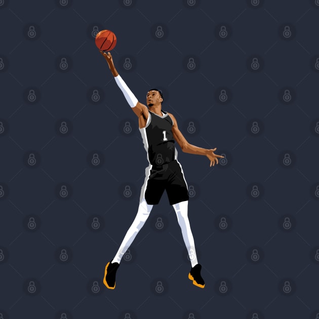 Victor Wembanyama Vector Layup Black Qiangy by qiangdade