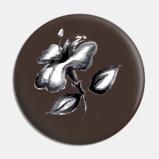 Monochromatic cayenne, black and white flower Pin