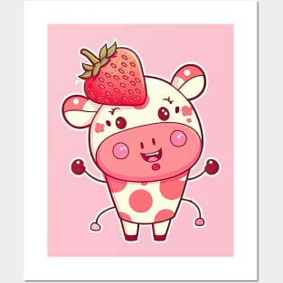 sweet lil strawberry cow Poster for Sale by rbw333