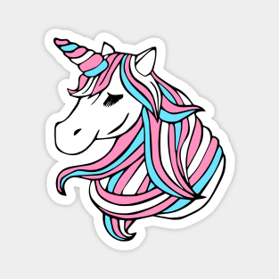 Transexual Flag Unicorn Magnet