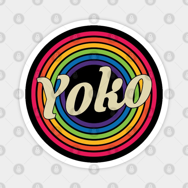 Yoko - Retro Rainbow Style Magnet by MaydenArt