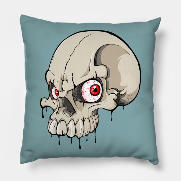 Skull art Pillow by TheCuteStuffedCabbage