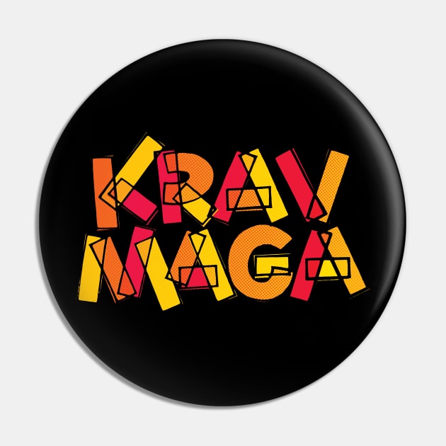 Krav Maga Bright Lettering Pin by polliadesign