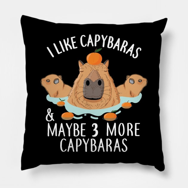 I like Capybaras and maybe 3 people Funny Baby Capybara Pillow by alltheprints