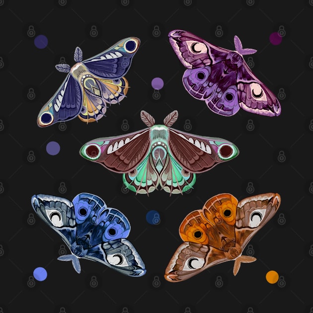 Moth sticker set 1 by astronauticarte