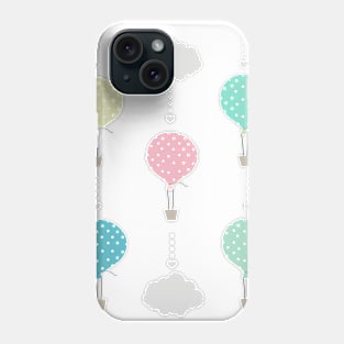 Balloon and clouds baby pattern, wallpaper Phone Case