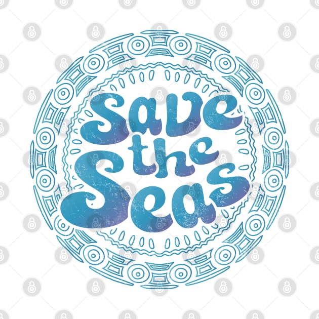 Save the Seas - Weathered Boho Circle by Jitterfly