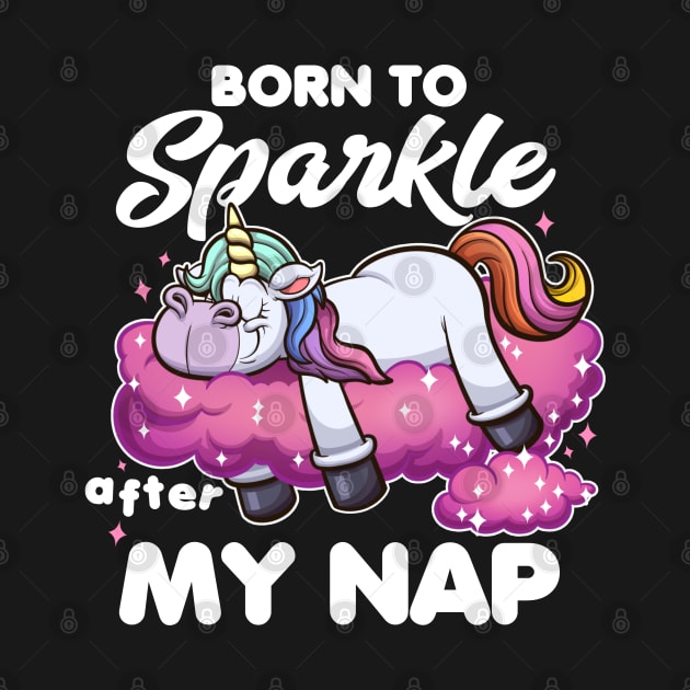 Born To Sparkle Cartoon Unicorn by TheMaskedTooner