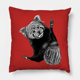 Red panda - ink illustration Pillow