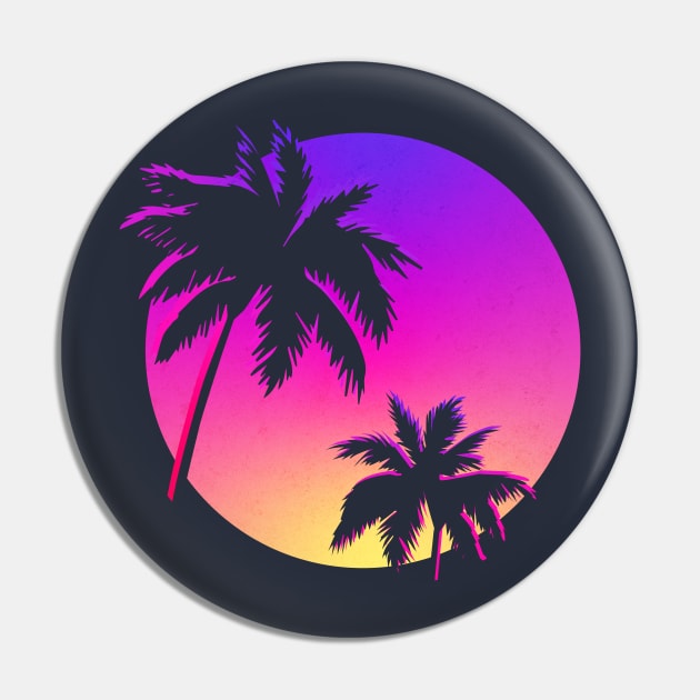 Retro Miami Vintage Aesthetic Pin by iconicole