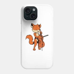 Comic fox plays cello Phone Case