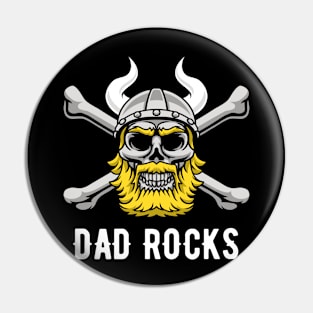 Viking Skull Dad Rocks Pin