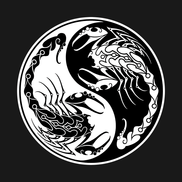 White and Black Scorpions Yin Yang by jeffbartels