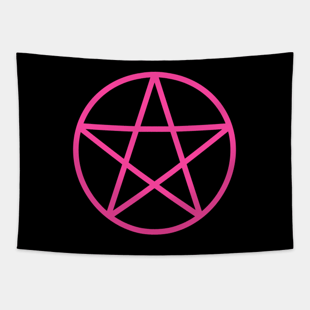 Pagan Wiccan Cheeky Witch® Pink Pentacle Tapestry by Cheeky Witch